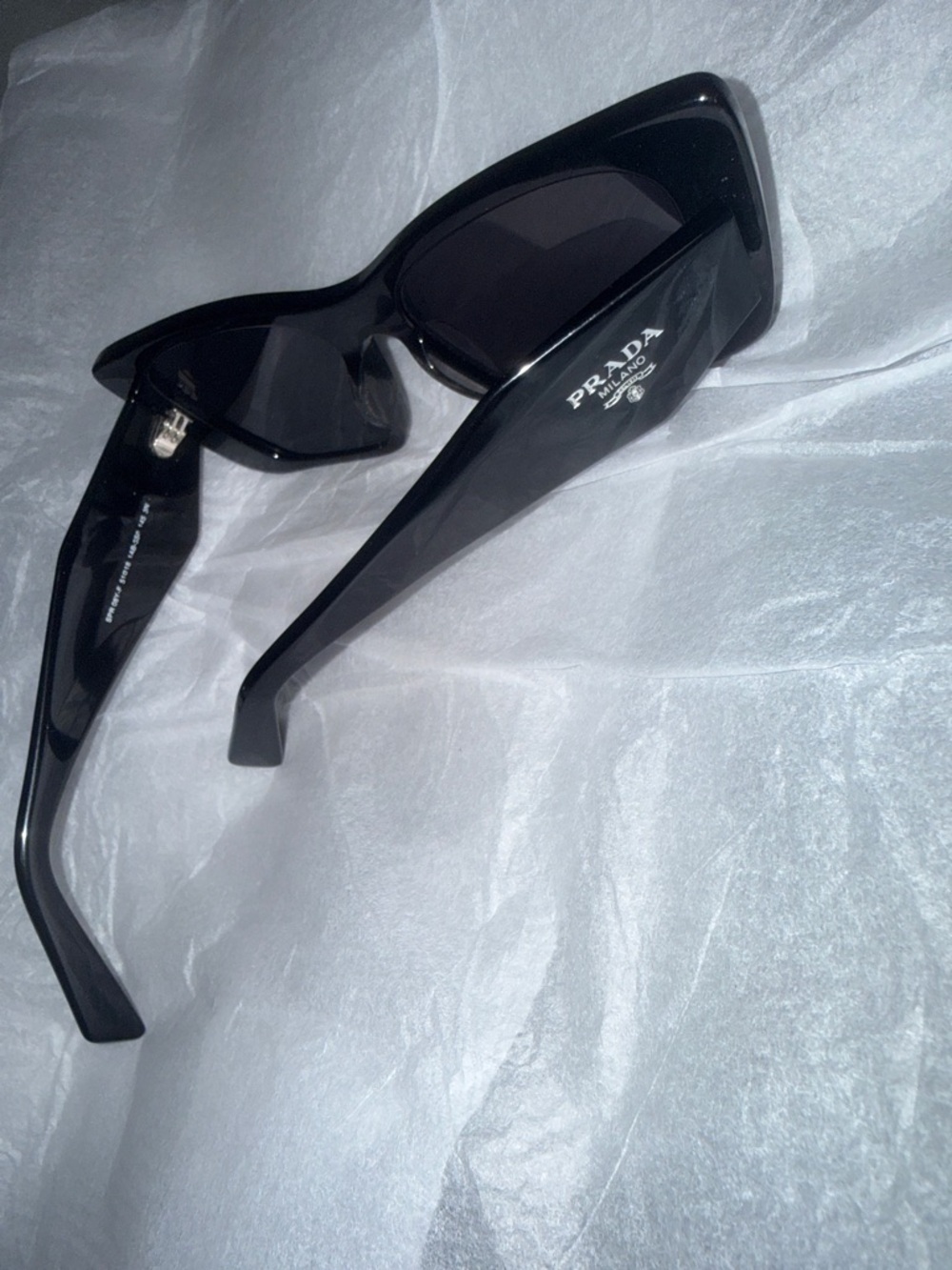 Prada Butterfly Rectangular Sunglasses with Dark Lenses - Picture 3 of 9